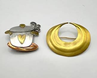(2) Metal Brooches ft. Far Fetched