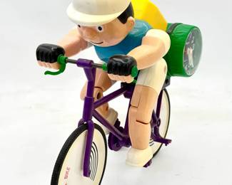 Vintage 90's Linden Animated Mountain Biker Alarm Clock Bicycle Cyclist