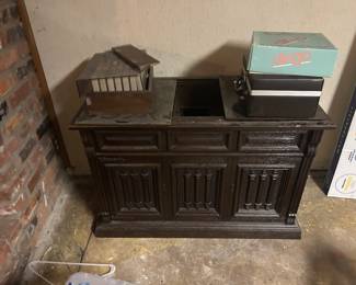 VINTAGE RECORD PLAYER CABINET WITH 8 TRACK PLAYER $100 OBO
