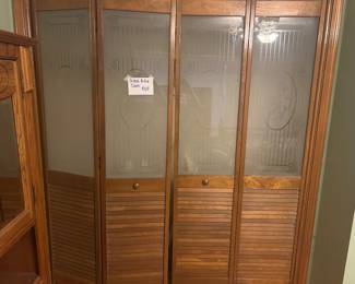 Glass bifold doors double closet 