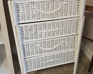 4 Drawer Wicker Side Table