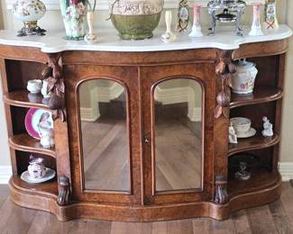 Closer View of Antique Sideboard 