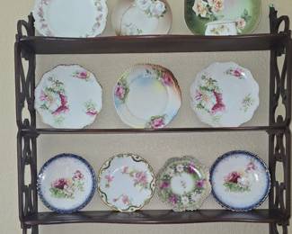 Wall Shelf - Antique Hand Painted Platesed 