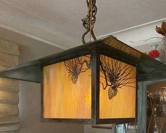 Patina/Stained Glass Light Fixture