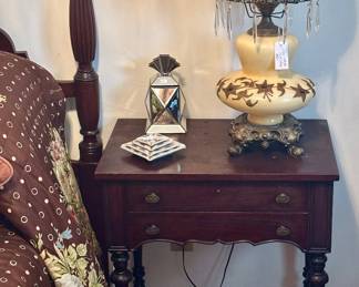 Side Table with Gone With the Wind Lamp