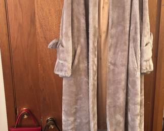 Vintage Faux Fur Swing Coat And Purses