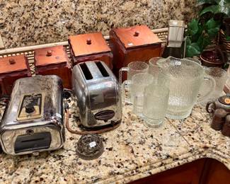 More Vintage Toasters & Warmers, Anchor Hocking Crystal Ice Drinkware