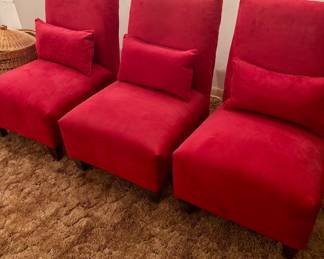 Red Ultra Suede Matching Chairs