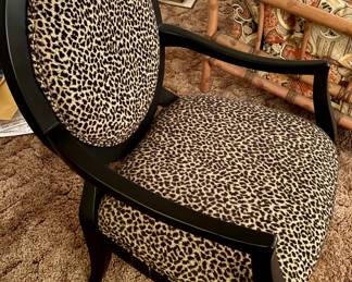 Fun Leopard Print Oval Back Chair