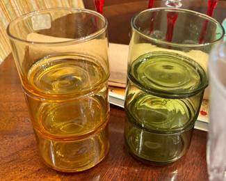 Lenox Tuscany Classes Stackable Glasses in Amber & Green