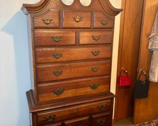 American Drew Queen Anne Style Cherry Highboy Chest