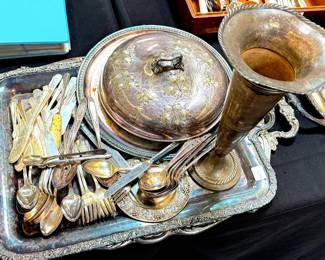 Silver Plate Flatware and Service Items