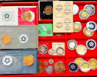 Copper, Foreign Coins, Trump Collectibles Tray