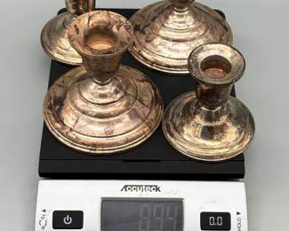 894 Grams Weighted Sterling Silver Candle Sticks