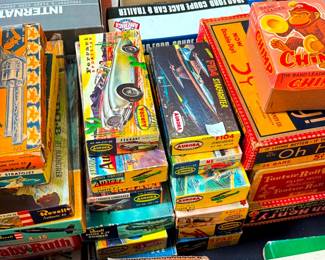 Empty Vintage Game and Advertising Boxes