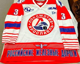 CCCP Russian Locomotive Hockey Jersey #3 Game Worn