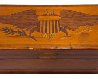 19th C. Federal Inlaid Eagle Box 
