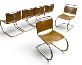 LUDWIG MIES VAN DER ROHE (1886-1969) MR10 Chairs, Set of Six, KNOLL