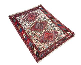 Vintage Persian Soumak Kilim Rug 