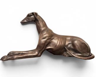 Art Deco Bronze Whippet Sculpture