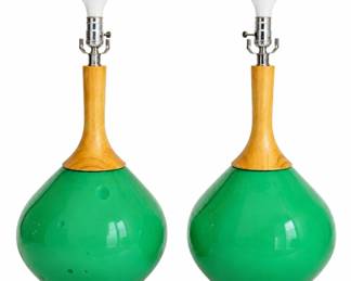 Mid Century Style Art Glass Table Lamps