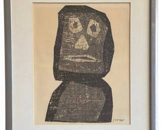 JEAN DUBUFFET Lithograph, "The Warrior"