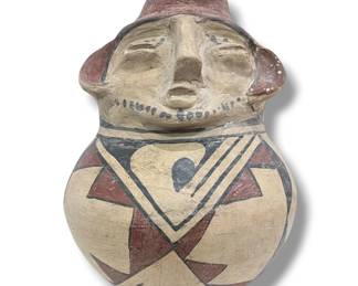 Casas Grandes Effigy Human Face Polychrome Pottery Vessel