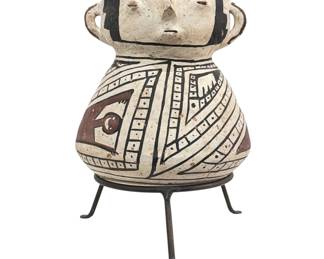 Casas Grandes Effigy Two Face Polychrome Pottery Vessel