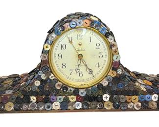 Folk Art Button Mantel Clock