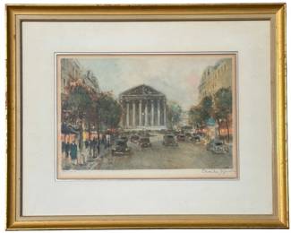 Paris Street Scene Lithograph, CHARLES BLONDIN