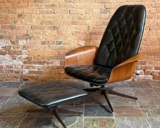 GEORGE MULHAUSER (American, 1916–2002) for PLYCRAFT "Mr. Chair" & Ottoman 