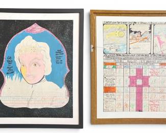 PROPHET ROYAL ROBERTSON (American/Louisiana, 1930-1997) Double Sided Sarus and Calendar