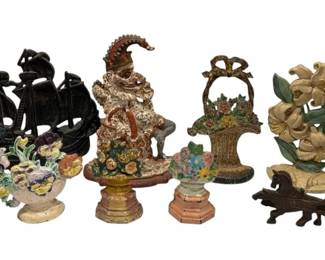 Collection Antique Figural Cast Iron Door Stops