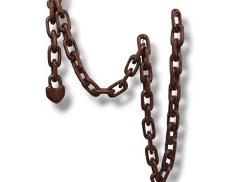 Folk Art Carved Wood Chain