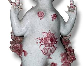 BJORN WIINBLAD (Danish, 1918-2006) Earthenware Sculpture, 'Woman with Birds"