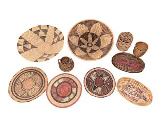 Collection Native American and African Coiled Baskets