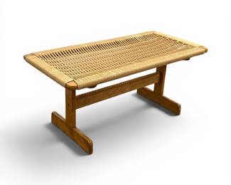 Danish Mid Century Woven Rope Bench 