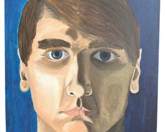 Mid Century Portrait of a Man, Acrylic Painting