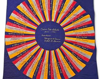 Americana 1920-1921 Signature Quilt, Cedar Top School