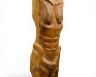 Sculptural Folk Art Torso Sculpture 