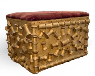 Tramp Art Spool Stool, Folk Art