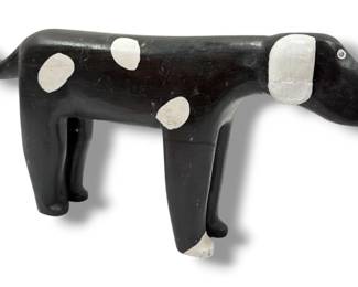 Folk Art Carved Wood Dog