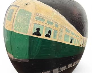 Folk Art Subway Train Vase, 1971