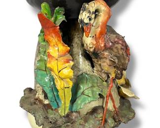 Majolica Figural Bird Vase