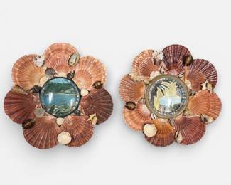 Two Folk Art Seashell Souveniers, Montenegro