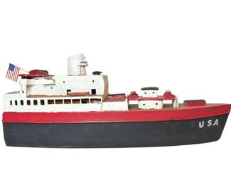 POPS CASEY (American, 20th C.) Folk Art Cargo Ship Model