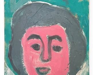EDDY MUMMA (American, 1908-1986) Folk Art Portrait Painting 