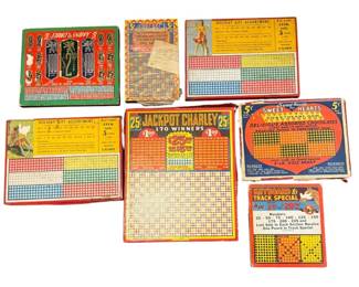 Collection Vintage Gambling Jackpot Punchboard Games