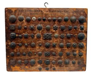 19th C. General Store Upholstery Hardware Display, Salesman Sample