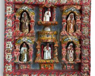 Mexican Folk Art Carved Retablo, Guanajuato